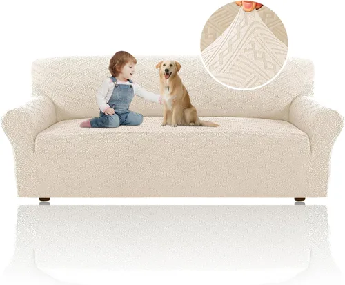 Miniatura 30 de H.Versailtex 2025 Fundas de sofá Jacquard para sofá de 3 cojines, 1 pieza de fundas elásticas para sofá, protector de muebles antideslizante, suave