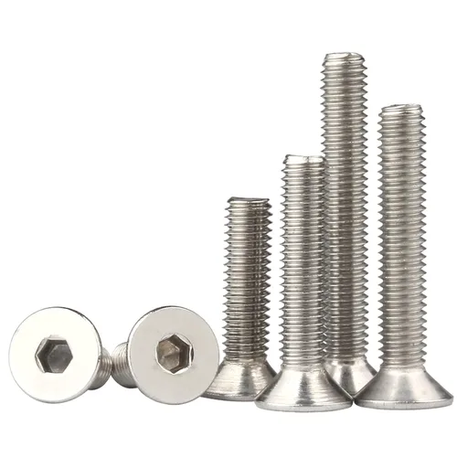 Miniatura 7 de Tornillos de cabeza plana M3-0.020 x 0.157 in, acero inoxidable 18-8 (304), acabado brillante, unidad de enchufe Allen, tornillos de máquina