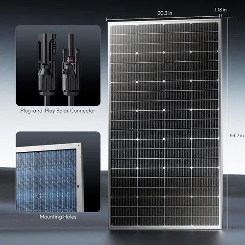 Miniatura 4 de Epoch Paneles solares biaciales de 200 W, panel solar monocristalino de 16 BB de 12/24 voltios, módulo solar impermeable de alta eficiencia