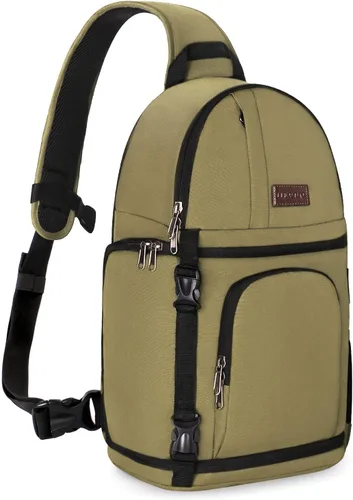 Miniatura 16 de MOSISO Bolsa para cámara DSLR/SLR/SLR/sin espejo, mochila para cámara fotográfica a prueba de golpes con soporte para trípode e inserciones Beige
