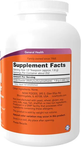 Miniatura 2 de NOW Foods Suplementos, MSM (metilsulfonilmetano) en polvo, apoya el cartílago saludable*, salud de las articulaciones*, 1 libra