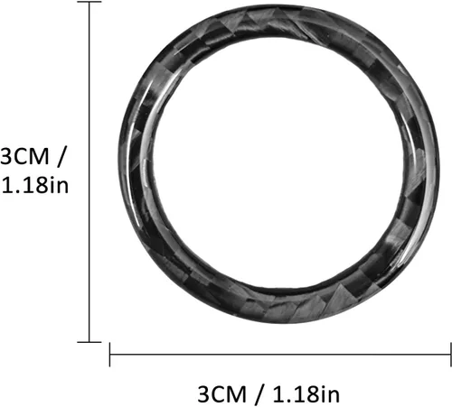 Miniatura 5 de Cubierta de anillo para botón de arranque del motor, fibra de carbono, sin llave, botón de arranque con un clic, adhesivo para el panel de ajuste