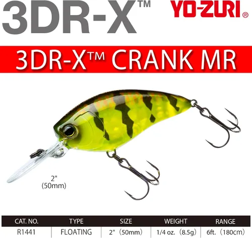 Miniatura 2 de Yo-Zuri 3DR-X Mid Runner MR Crankbait 50mm - 2 Inch Rojo camarón