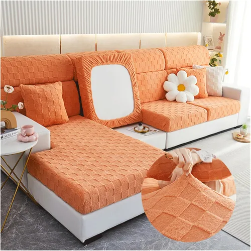 Miniatura 10 de Funda de cojín elástica para asiento de sofá con parte inferior elástica, de elastano, jacquard, antideslizante, protector de muebles