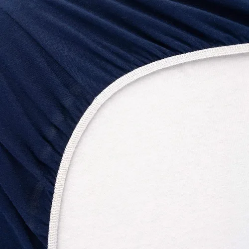 Miniatura 2 de SheetWorld - Sábana bajera ajustable para bebé de 27 x 39 pulgadas, 100% algodón, hipoalergénica, unisex, para niño y niña, azul marino, fabricado