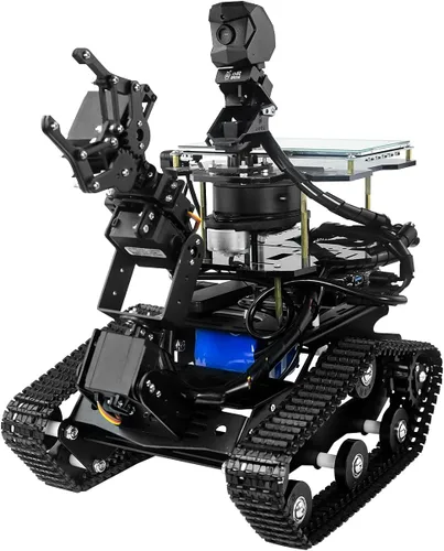 Jetson Nano AI Robot Kit con Rplidar A1 Radar ROS Smart Tank Car DIY Robot Arm Kit de bricolaje SLAM Mapas de construcción, navegación autónoma, con