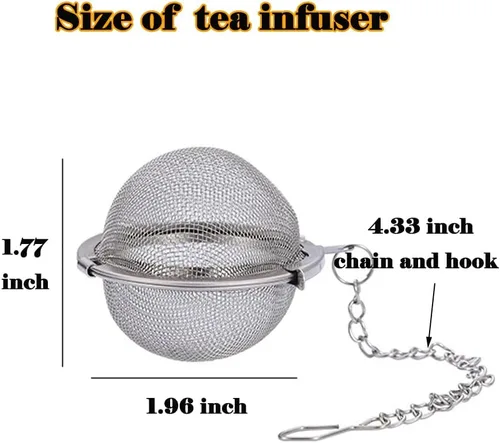 Miniatura 7 de Infusores de té para té suelto, 3 juegos de infusor de té de hojas sueltas, té más empinado, bola de acero inoxidable, filtros de filtro de té