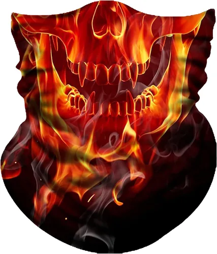 Miniatura 37 de Obacle Bandana máscara facial cuello polaina tubo máscara hombres mujeres para protección solar contra el polvo Bandera de calavera blanca y negra