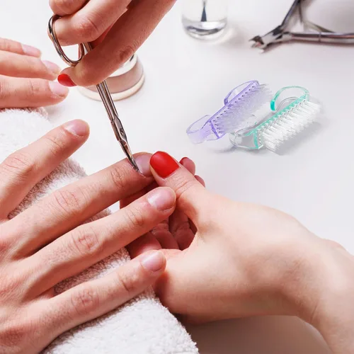 Miniatura 6 de Cepillo de uñas con mango de 4 piezas, cepillo de limpieza para limpieza de manos (pequeño, multicolor)