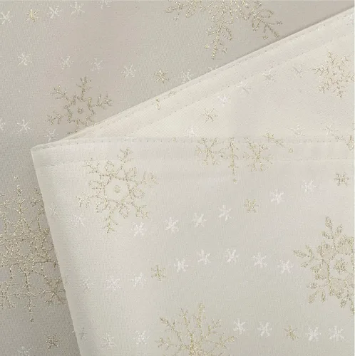 Miniatura 4 de HARORBAY Juego de 6 manteles individuales blancos, manteles individuales con copos de nieve dorados para comedor, cocina, fiesta, vacaciones