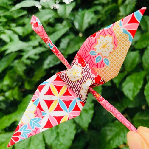 Miniatura 4 de 100 grúas de papel de origami japonesas prefabricadas, grúas de origami plegadas, hechas a mano, grúas de papel Yuzen, guirnaldas para fiestas