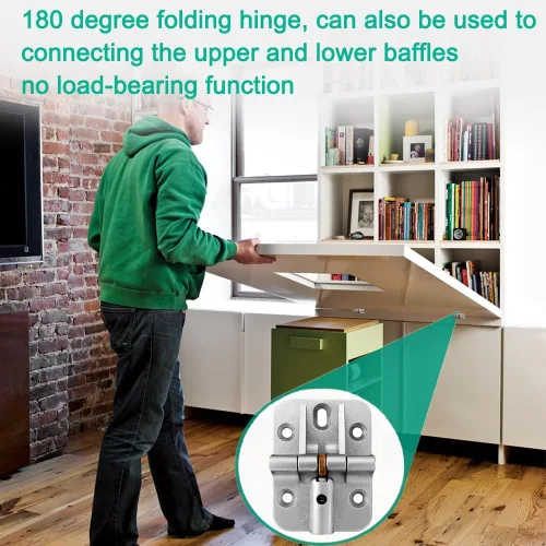 Miniatura 4 de Herrajes de puerta plegables, bisagras de bloqueo de 180 grados, paquete de 2 Zinc alloy torque hinges adjustable locking hinges 180 degree