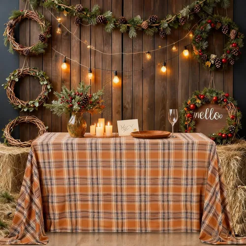 Miniatura 15 de Camino de mesa a cuadros de búfalo negro y rojo, 2 paquetes de 13 x 108 pulgadas, caminos de mesa navideños a cuadros para decoración de mesa