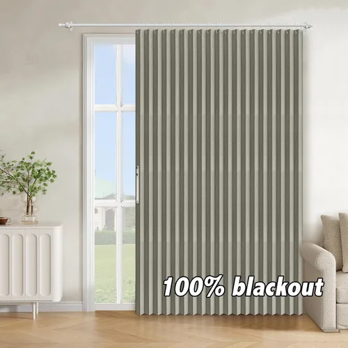 Miniatura 41 de AJAZZ Cortina de puerta magnética 100% opaca de acordeón para armario, cortina invisible para puerta interior de dormitorio, sala de estar, pasillo