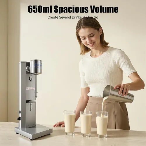 Miniatura 3 de Máquina para hacer batidos de leche comercial, máquina eléctrica para hacer malta, mezclador de bebidas con mezclador de malta de una sola cabeza