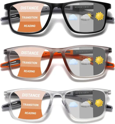 Miniatura 11 de Hubeye TR90 Gafas de lectura deportivas para hombres y mujeres, ultraligeras, flexibles, anti-luz azul (+1.25)