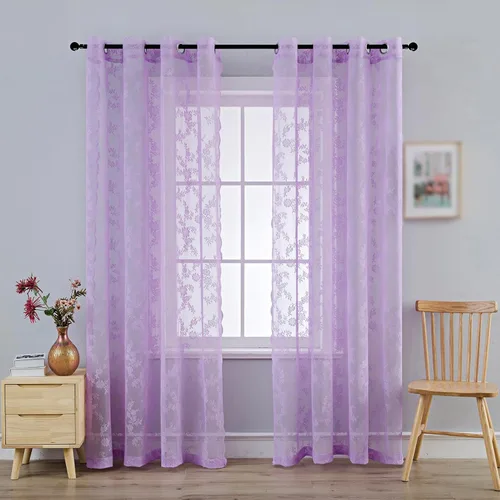 Miniatura 12 de Anytime Paneles de Cortinas Transparentes Arcoíris para Sala de Estar Elegantes Juegos de Tratamiento de Ventanas Translúcidas Filtrantes de Luz