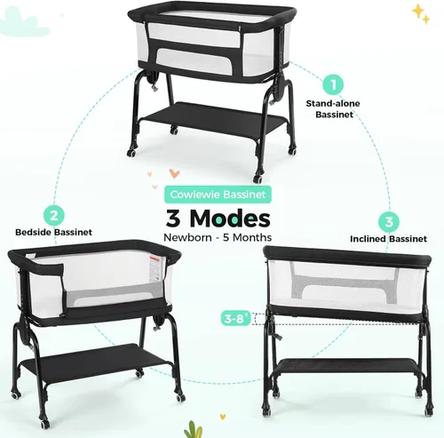 Miniatura 3 de Cowiewie Cuna para bebé negro