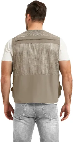 Miniatura 6 de Chaleco Flygo para hombre, para pesca, trabajo, safari, viaje de reportajes o para actividades al aire libre en verano, con bolsillos