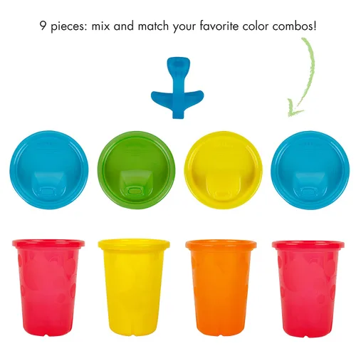 Miniatura 2 de The First Years Take & Toss - Vasos con pajita, multicolor con pajitas, tazas para beber y suministros para fiestas, esenciales para la alimentación