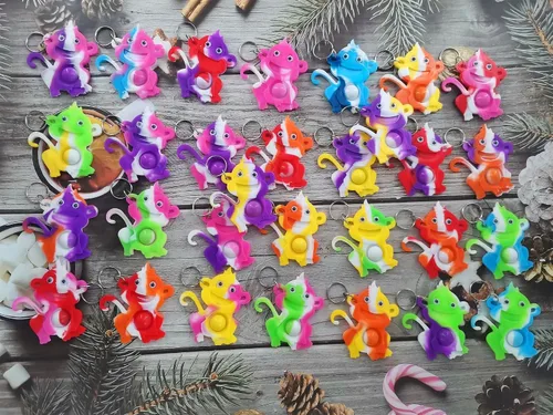 Miniatura 2 de Paquete de 30 unidades a granel de mono Push Rainbow Bubble Mini Pop Fidget para niños y niñas, pequeños regalos de fiesta de cumpleaños de Navidad