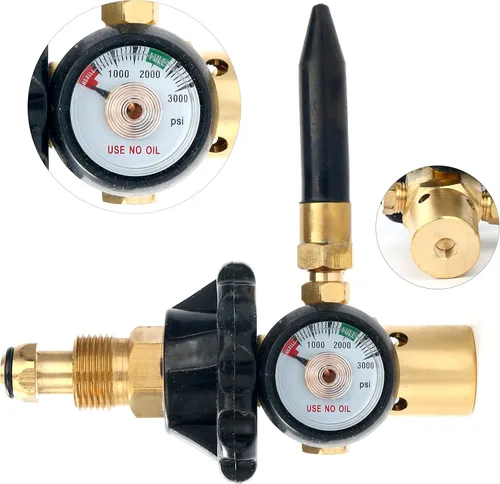 Regulador del inflador del flujo de aire del relleno del globo del látex del helio 0-3000 PSI con el indicador para la válvula del tanque CGA580