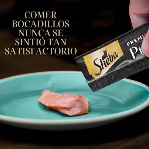 Miniatura 4 de Sheba Premium Puree Cat Treats sabor a pollo asado lamible, sabor a salmón ahumado y sabor a atún chamuscado, tubos de 0.49 onzas, 48