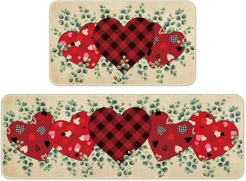 Miniatura 13 de Bencailor 2 alfombras de cocina y tapetes de bienvenida para primavera y verano, antideslizantes, lavables, tapetes decorativos para puerta