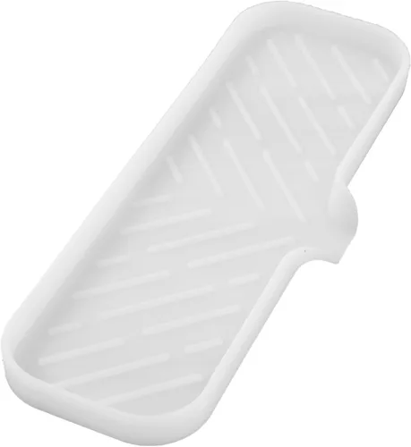 Miniatura 53 de MicoYang Jaboneras de baño de silicona con boquilla de drenaje, organizador de fregadero de cocina, soporte de esponja, bandeja de jabón para Azul