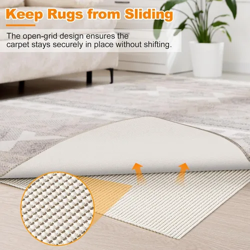 Miniatura 5 de Songrey Almohadilla antideslizante de 2 x 6 pies, almohadillas extra gruesas para superficies duras, evita deslizamientos y asegura las alfombras