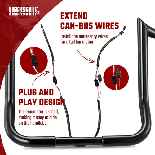 Miniatura 3 de Arnés de extensión de alambre de cableado de manillar de 16 pulgadas (bus CAN) para Harley Softails Dynas Touring Sportsters