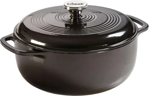 Lodge Manufacturing Company, EC6D18 - Horno holandés esmaltado, 6 cuartos de galón, Cromo de medianoche Cromo medianoche de 6 cuartos de galón