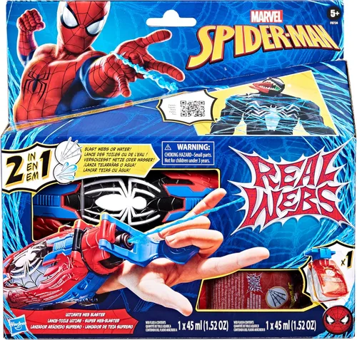 Miniatura 2 de Marvel Spider-Man Real Webs Ultimate Web Blaster, lanzador 2 en 1, juguete de juego de rol, disfraz de Spider-Man, juguetes de Spider-Man para niños