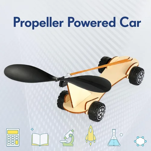 Miniatura 4 de Libima 40 piezas de hélice de plástico para actividades STEM, cuchillas de hélice resistentes al plegado con ganchos de banda de goma para aviones