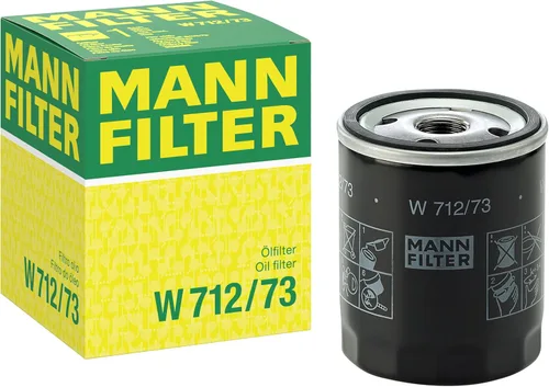 MANN-FILTER W 712/73 - Filtro de aceite para automóviles y transportadores, color negro