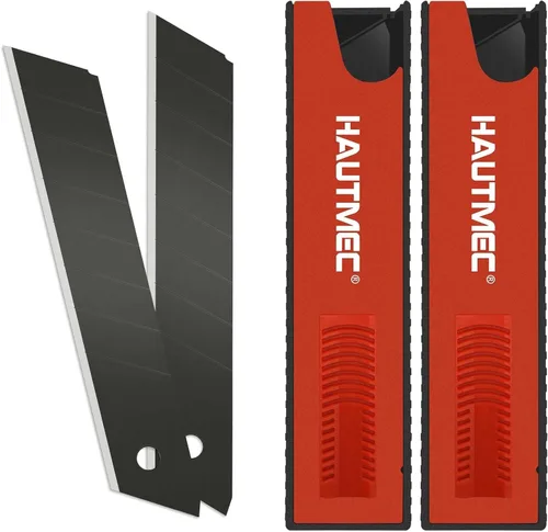 Miniatura 8 de HAUTMEC SK2H - 10 cuchillas ultra afiladas de 0.71 pulgadas (0.709 in), cuchillas de repuesto retráctiles negras para cuchillo, SK2H resistente