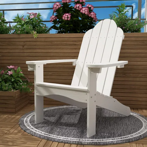 Miniatura 29 de LUE BONA HDPS Sillas Adirondack Set de 2, Silla para Hoguera al Aire Libre Resistente a la Intemperie con Portavasos, Silla Moderna de Plástico