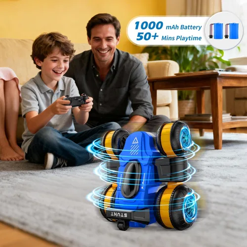 Miniatura 3 de Juguete de coche de acrobacias a control remoto - Drift de alta velocidad 360° voltea 4WD vehículo todoterreno giratorio para niños y niñas, regalos