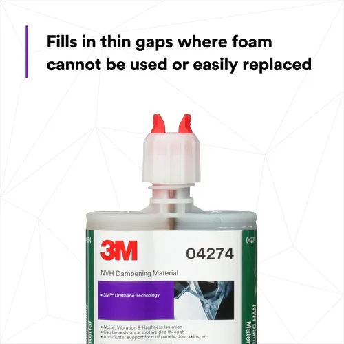 Miniatura 6 de 3M NVH Material amortiguador 04274, flexible, sin contracción, sin solvente, cartucho de 200 mL