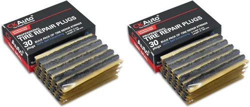 Miniatura 10 de CKAuto 60 cuerdas de reparación de neumáticos marrones de 4 pulgadas, tapones de reparación de neumáticos para neumáticos todoterreno sin cámara
