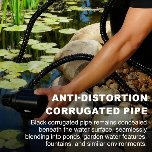 Miniatura 6 de Tubería de estanque de 1" × 3.05 metros en PVC flexible negra, tubo de PVC para estanque de jardín - Tubo reforzado y resistente a arrugas