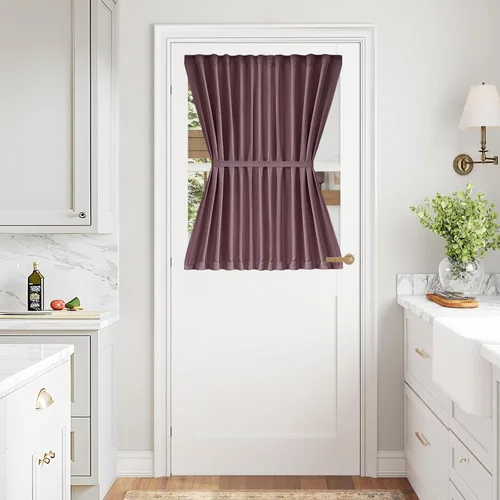 Miniatura 76 de Vatge - Cortinas autoadhesivas para puerta francesa, tratamiento de ventana con filtro de luz sin varillas ni perforaciones para puertas de cristal