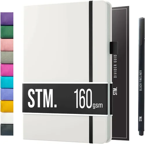 Miniatura 28 de Cuaderno de diario con puntos y cuadrícula A5 Cuadernos diarios en blanco para escritura personal, trabajo, mujeres Papel grueso de 120gsm, tapa