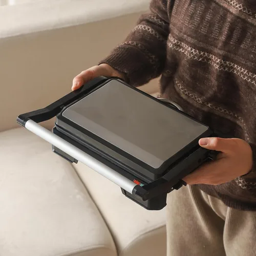 Miniatura 3 de UVFAST Mini Prensa para Panini y Parrilla Sandwichera Eléctrica 3 en 1, Prensa para Panini y Parrilla Sandwichera, Abre 180 Grados para Parrilla