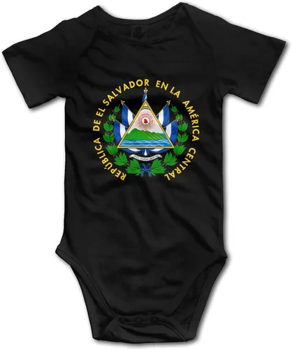 PIOKNGY El Salvador - Mameluco de manga corta para bebé, traje de verano, color negro, 6 meses, Negro -