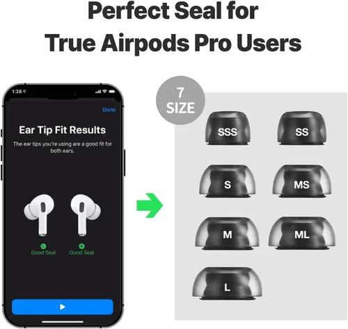 Miniatura 5 de AZLA Cristal para Airpods Pro de 1ª y 2ª generación (2 pares, S) – Reemplazo de puntas de oreja de Airpod Pro – Puntas para Airpod Pro con silicona