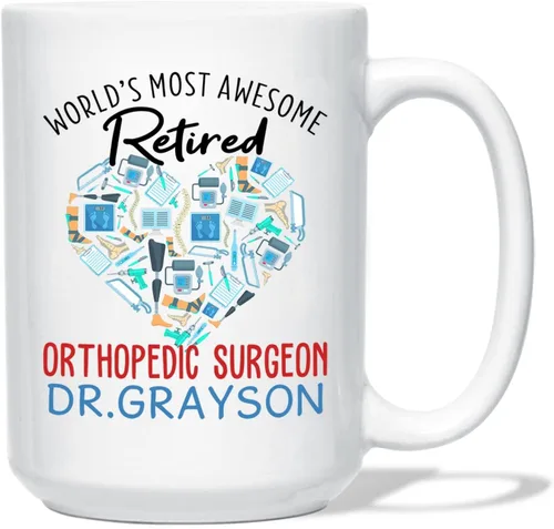 Miniatura 12 de Taza de café con nombre personalizada para hombres, mujeres, cirujano médico, taza de café blanca personalizada para cirujano ortopédico, taza