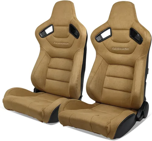 Miniatura 23 de IKON MOTORSPORTS, Asiento universal de carreras PU + cuero de carbono + gamuza, con deslizadores dobles, asiento deportivo reclinable negro