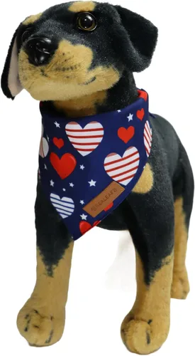 Miniatura 7 de Realeaf Bandanas para perros del 4 de julio, 2 unidades, bufanda reversible con bandera estadounidense para niños y niñas, tela duradera de primera