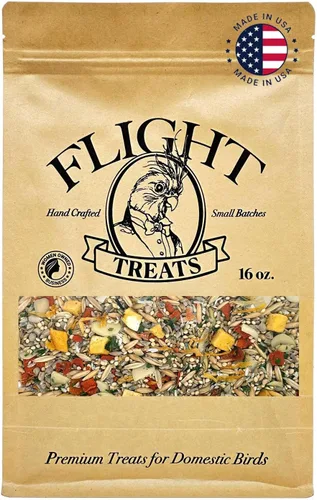 Flight Treats hecho a mano, rico en nutrientes e irresistiblemente delicioso, 16 onzas de alimentos de calidad para tus compañeros emplumados